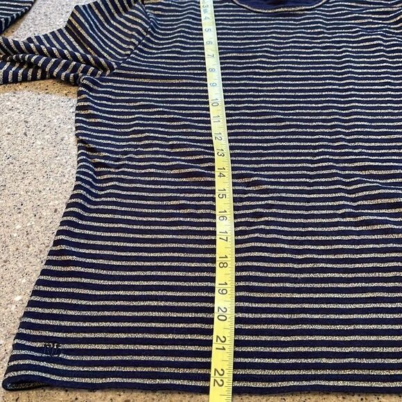 LAUREN Ralph Lauren Gold/Navy Striped Long Sleeve Shirt - Picture 9 of 9